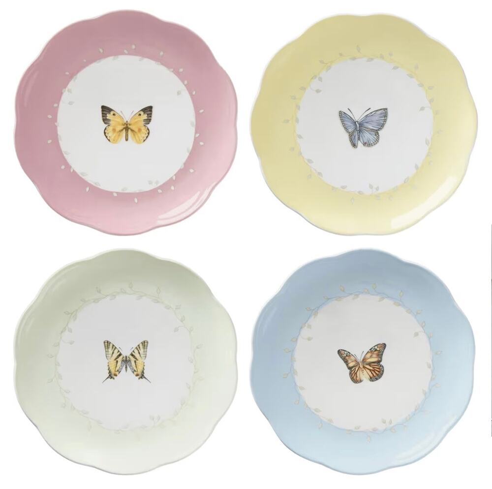 LENOX BUTTERFLY MEADOW 4 PIECE DESSERT PLATES